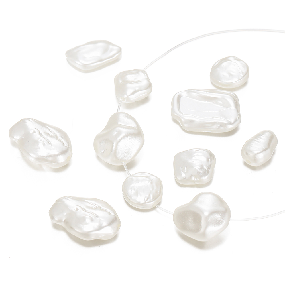Pearl Stud Earrings - 10Pcs/Lot Baroque Style ABS Pearl Beads