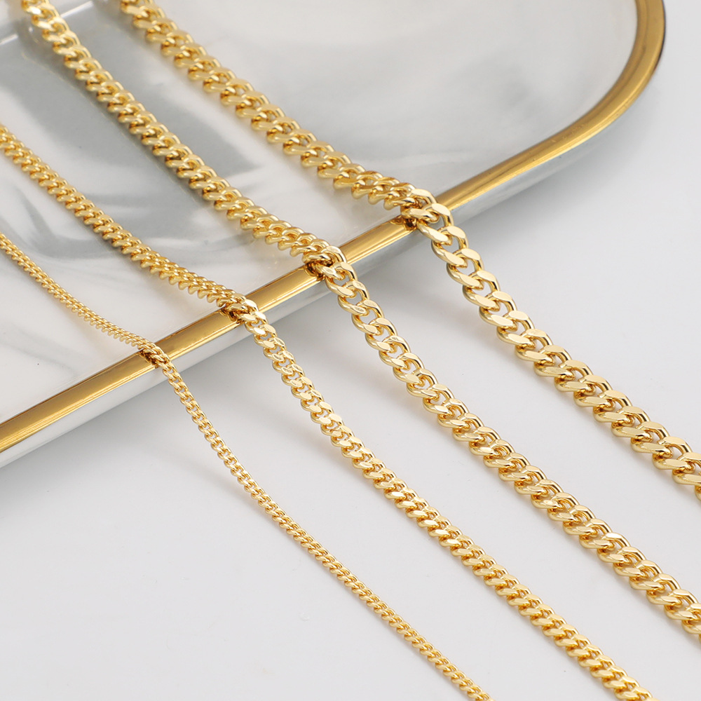 Hip Hop Chain Necklace - WT-BC202 European Hip-hop 18K Color Flat