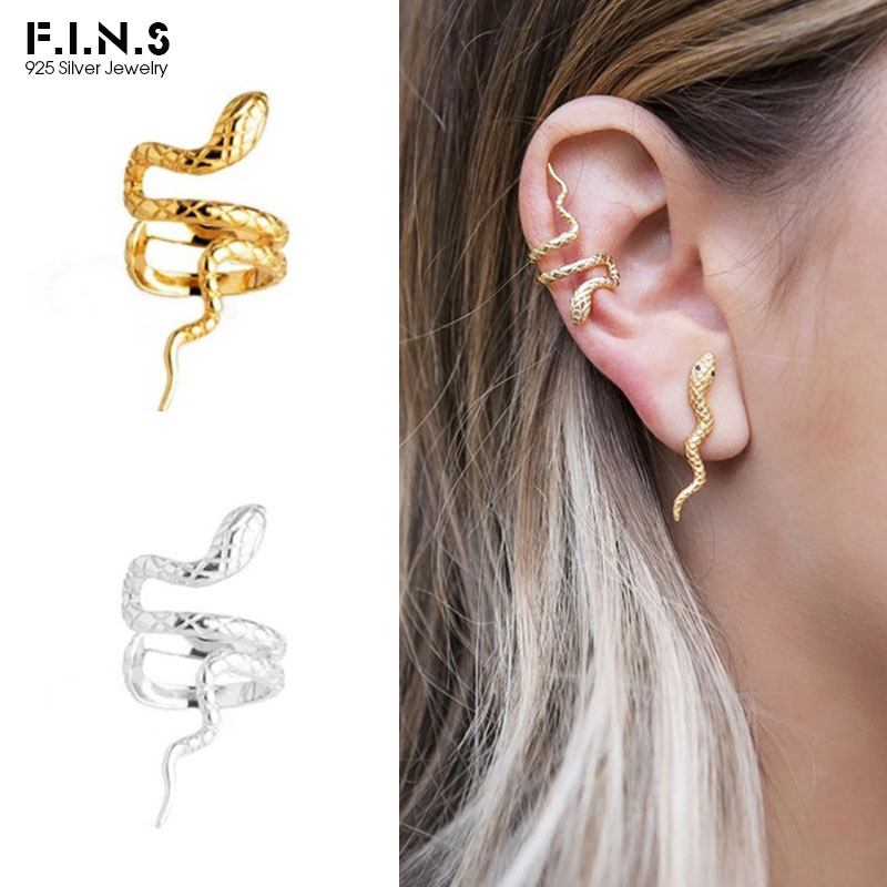 Ear Cuff No Piercing - F.I.N.S Stack Creative Snake 925 Sterling