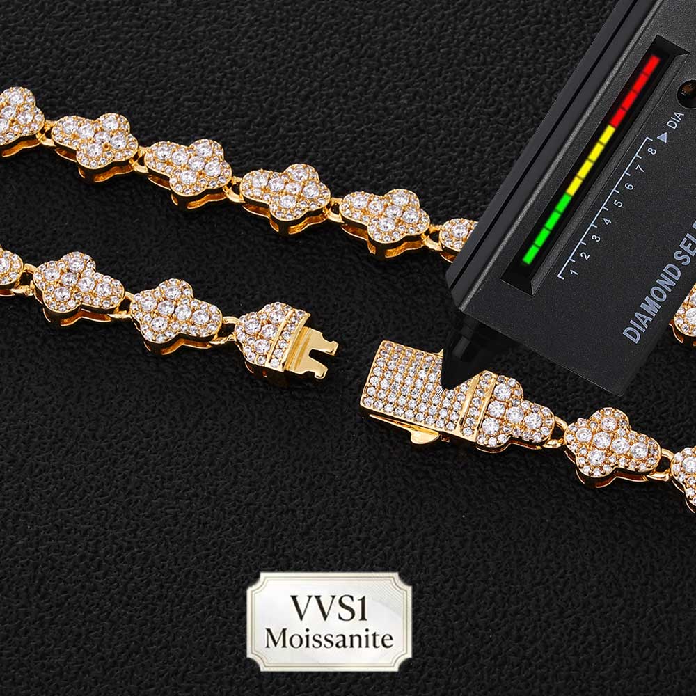 Hip Hop Chain Necklace - Nuoya Brass/925 VVS1 Moissanite Tennis Necklace