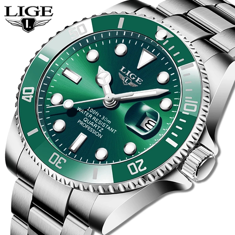 Jewelry Inspired Watches - LIGE Top Brand Luxury Fashion Diver
