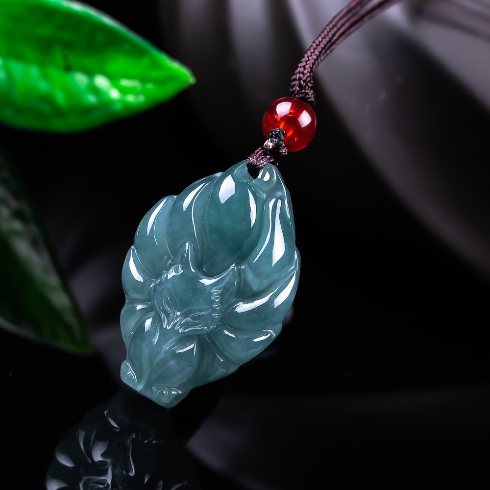 Jewelry & Watches Company - Natural Burmese Jadeite Fox Pendant Necklace
