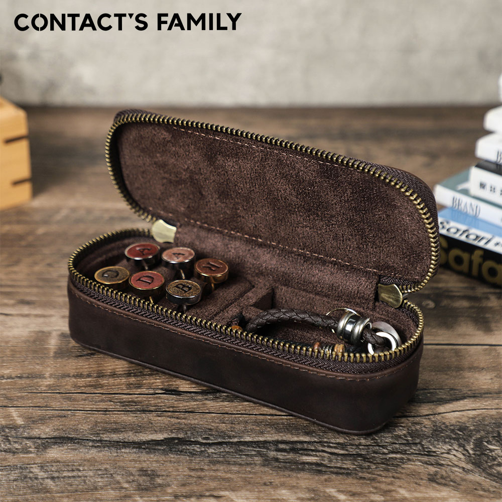 Jewelry Or Watches - Vintage Genuine Leather Portable Cufflinks or