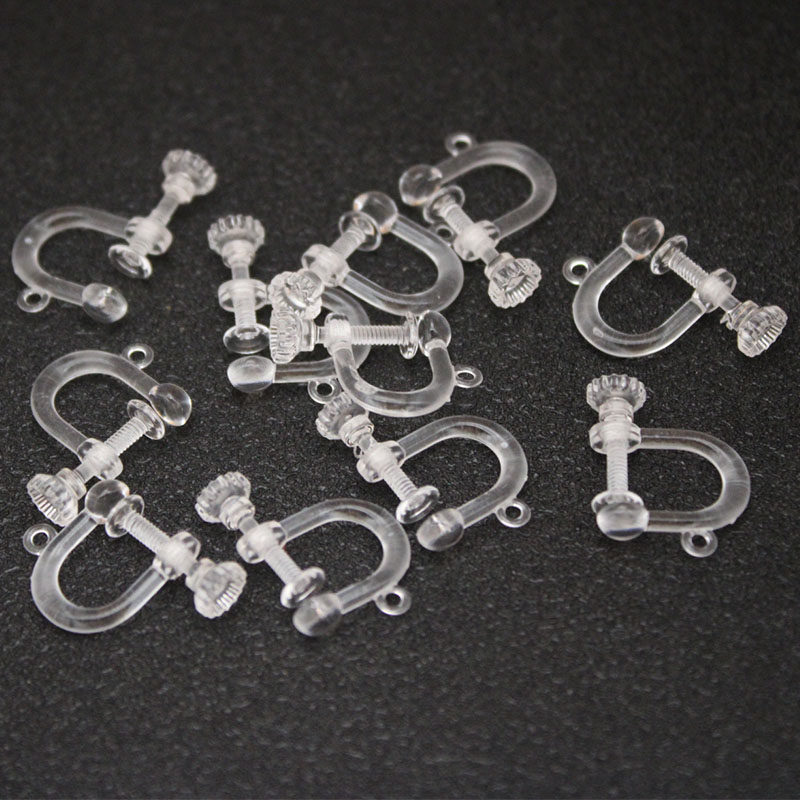 Ear Cuff No Piercing - 10Pcs Transparent Resins Screw Ear Clips