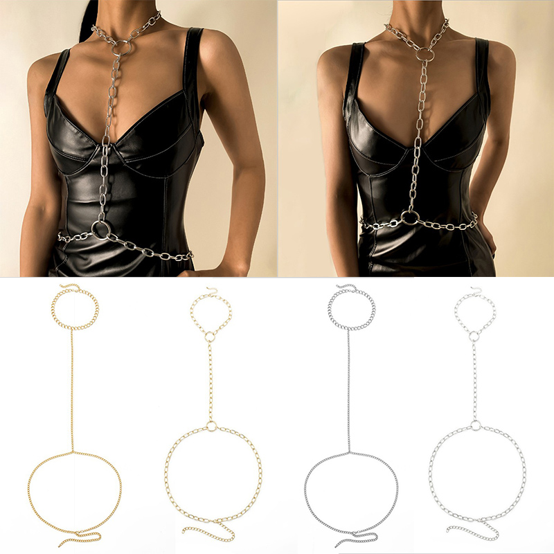 Hip Hop Chain Necklace - Punk Trendy Beach/Party Necklace With Belly