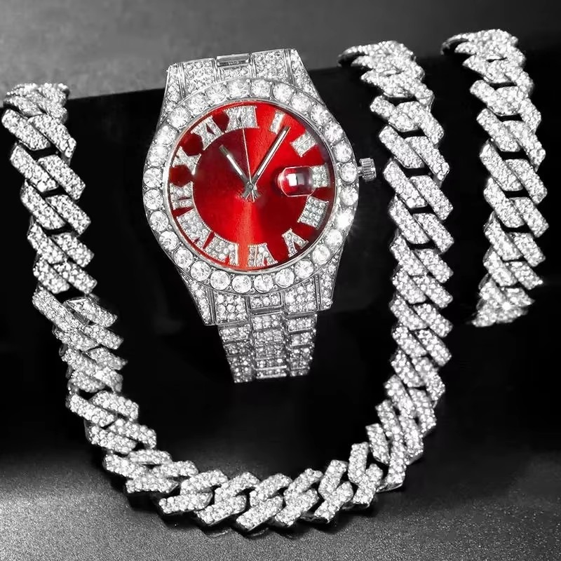 3/4PCS Hip Hop Iced Out Men's  - огляд і ціна Icebox Jewelry Watches