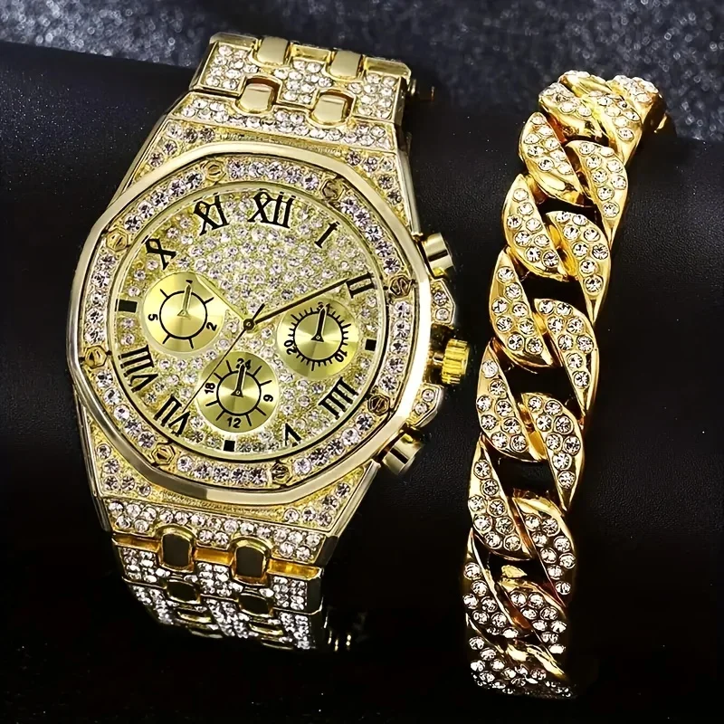 Luxury Octagonal Bezel Iced Qu - огляд і ціна Icebox Jewelry Watches