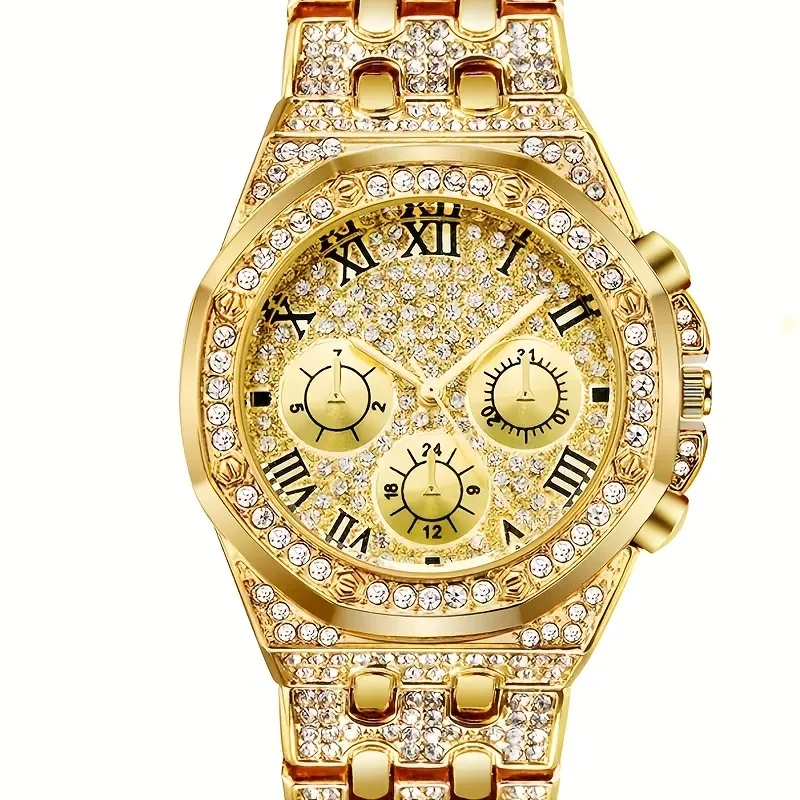 Luxury Octagonal Bezel Iced Qu - огляд і ціна Icebox Jewelry Watches