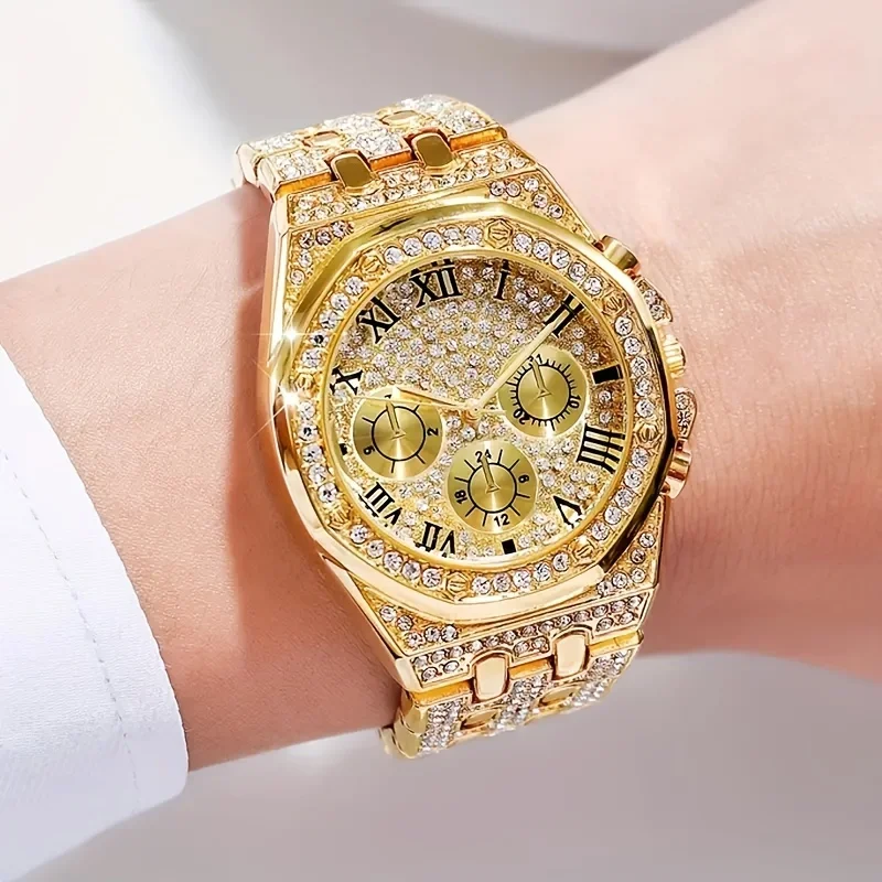Luxury Octagonal Bezel Iced Qu - огляд і ціна Icebox Jewelry Watches