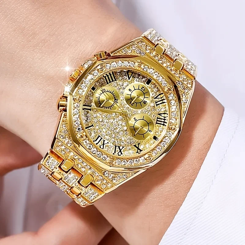Luxury Octagonal Bezel Iced Qu - огляд і ціна Icebox Jewelry Watches