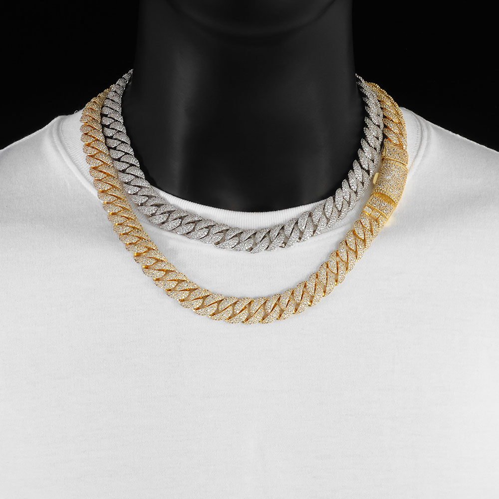 Iced out 14mm 3 Row Diamond Cu - огляд і ціна Hip Hop Chain Necklace