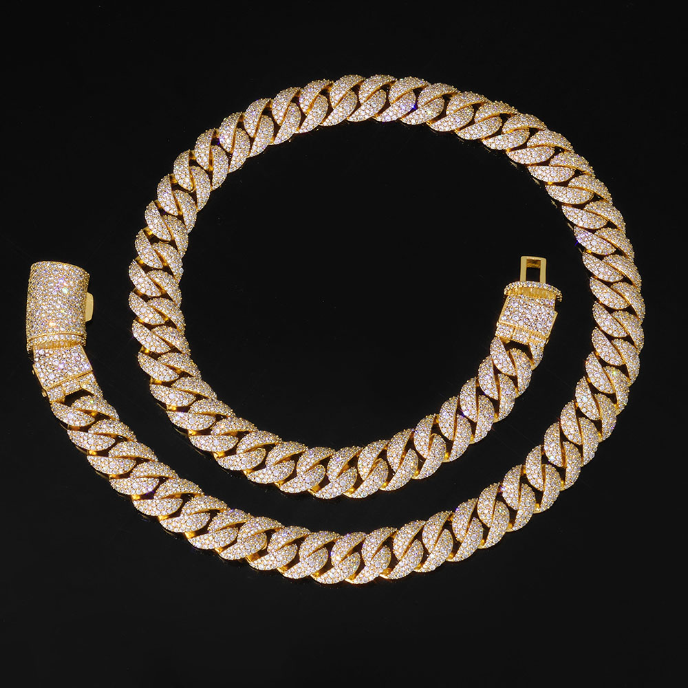 Iced out 14mm 3 Row Diamond Cu - огляд і ціна Hip Hop Chain Necklace