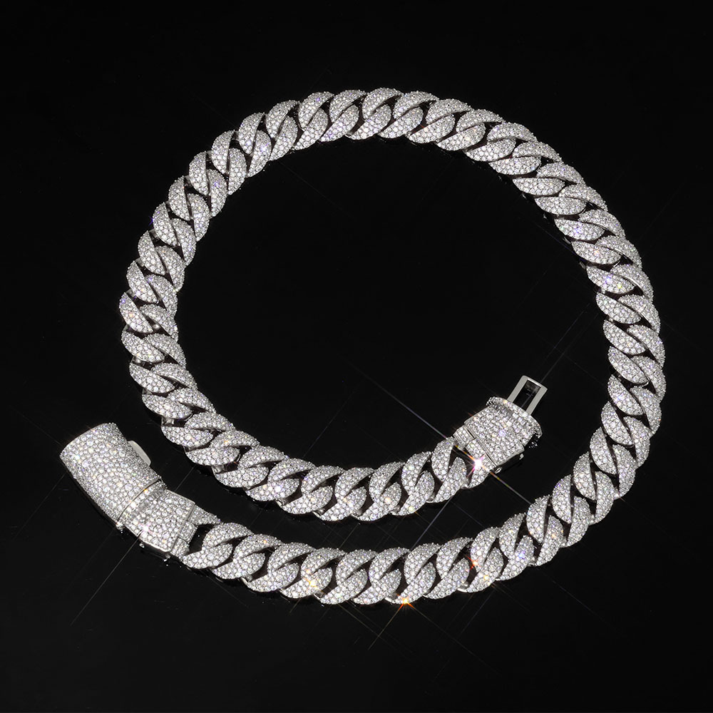 Iced out 14mm 3 Row Diamond Cu - огляд і ціна Hip Hop Chain Necklace