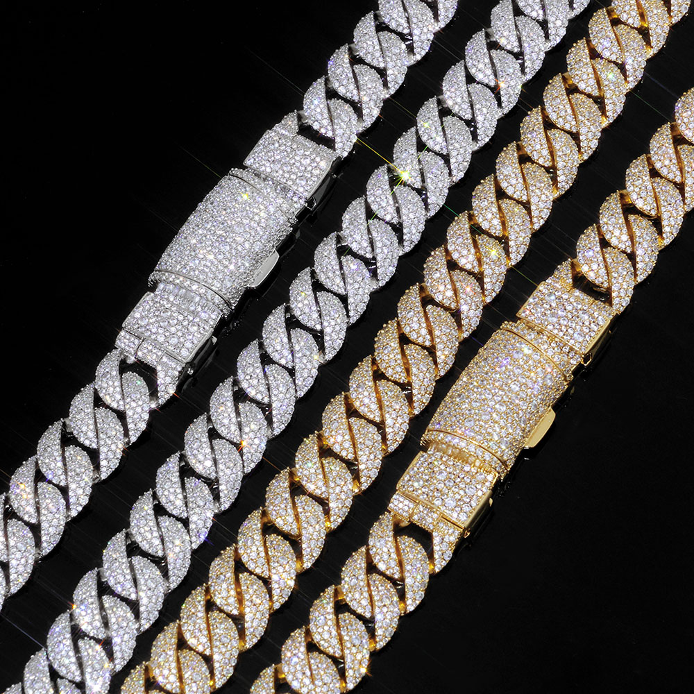 Iced out 14mm 3 Row Diamond Cu - огляд і ціна Hip Hop Chain Necklace