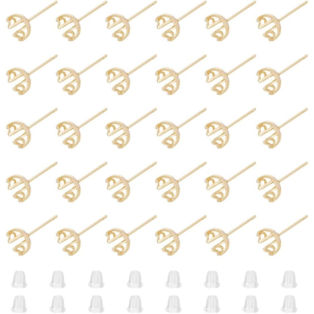 30Pcs Earring Mounting 4-Heart - огляд і ціна Pearl Stud Earrings
