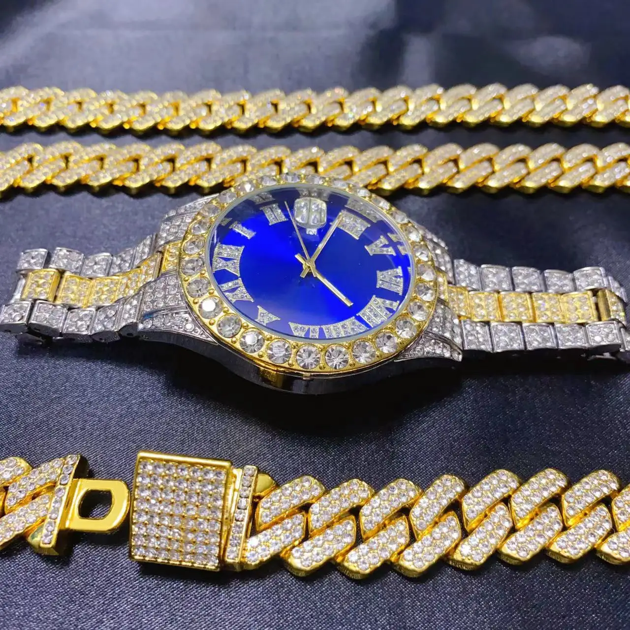 3PCS Hip Hop Calendar Watch Ne - огляд і ціна Icebox Jewelry Watches