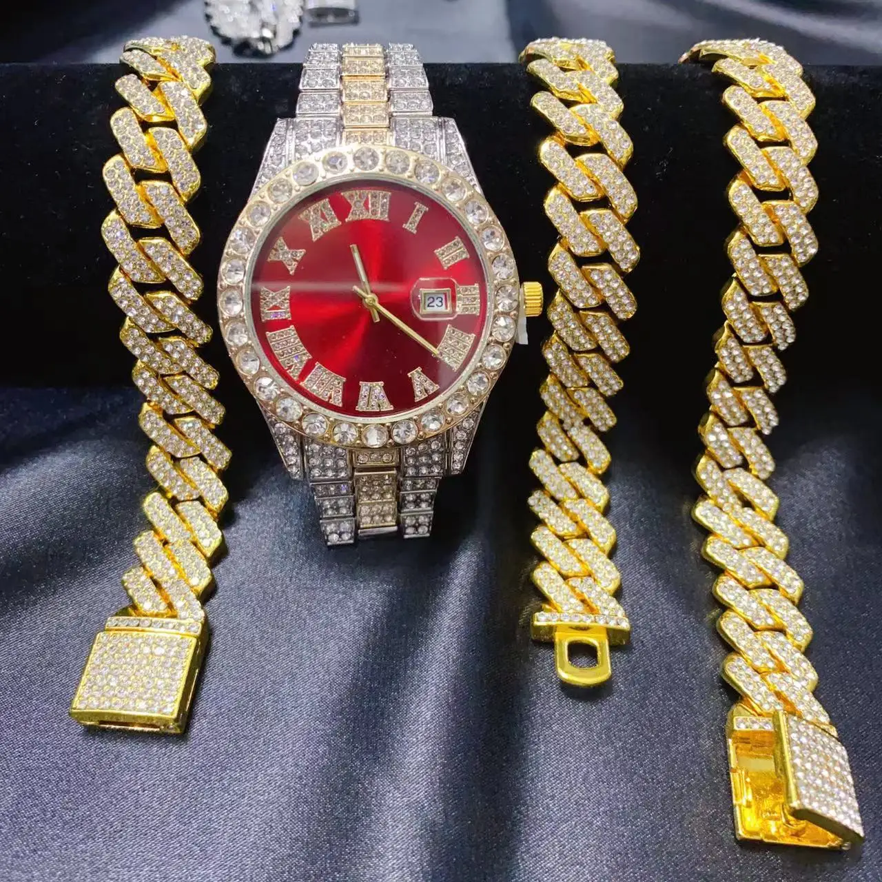 3PCS Hip Hop Calendar Watch Ne - огляд і ціна Icebox Jewelry Watches