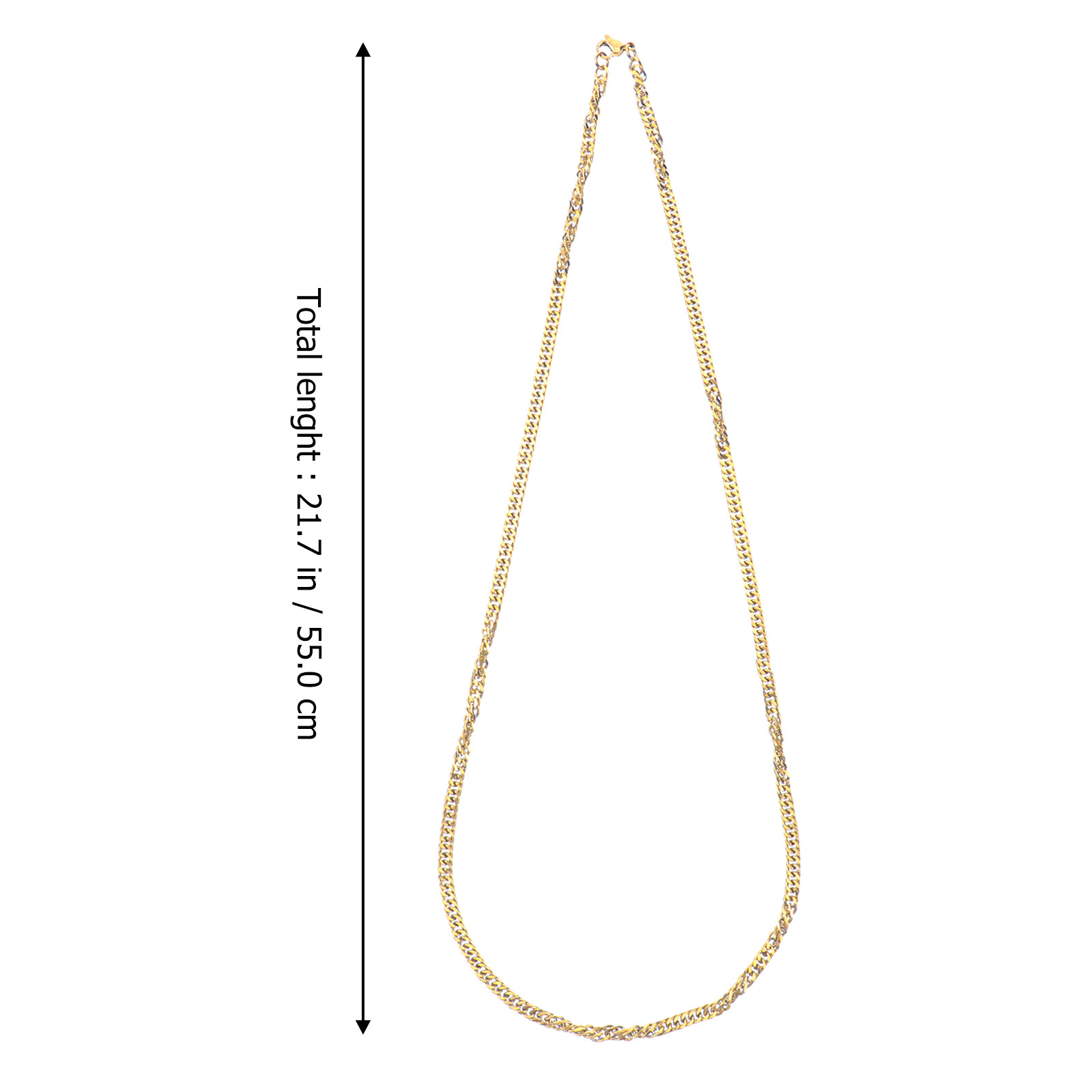 1Pcs Golden Titanium Steel Dou - огляд і ціна Hip Hop Chain Necklace