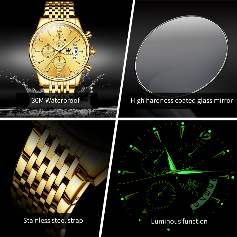 OLEVS Brand Luxury Gold Quartz - огляд і ціна Jewelry Inspired Watches