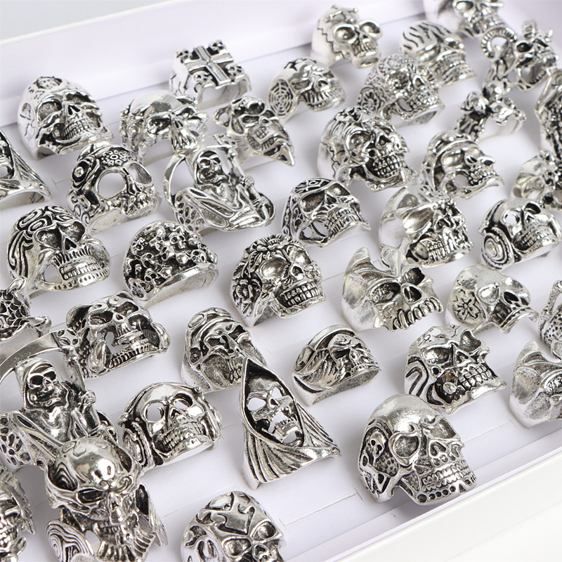 Wholesale Bulk 20pcs/ Lot Mens - огляд і ціна Gothic Skull Ring