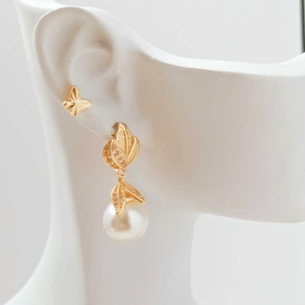 14K Micro-zirconium Baroque Br - огляд і ціна Pearl Stud Earrings