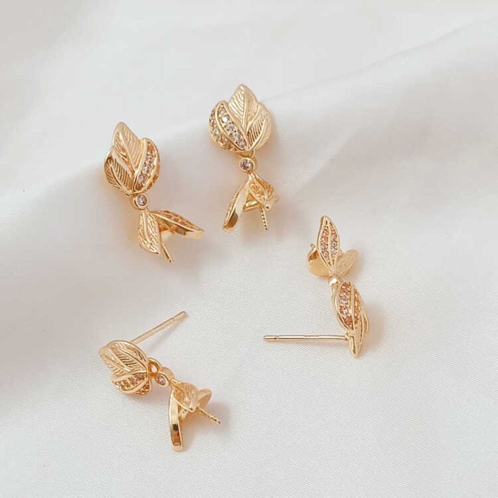 14K Micro-zirconium Baroque Br - огляд і ціна Pearl Stud Earrings
