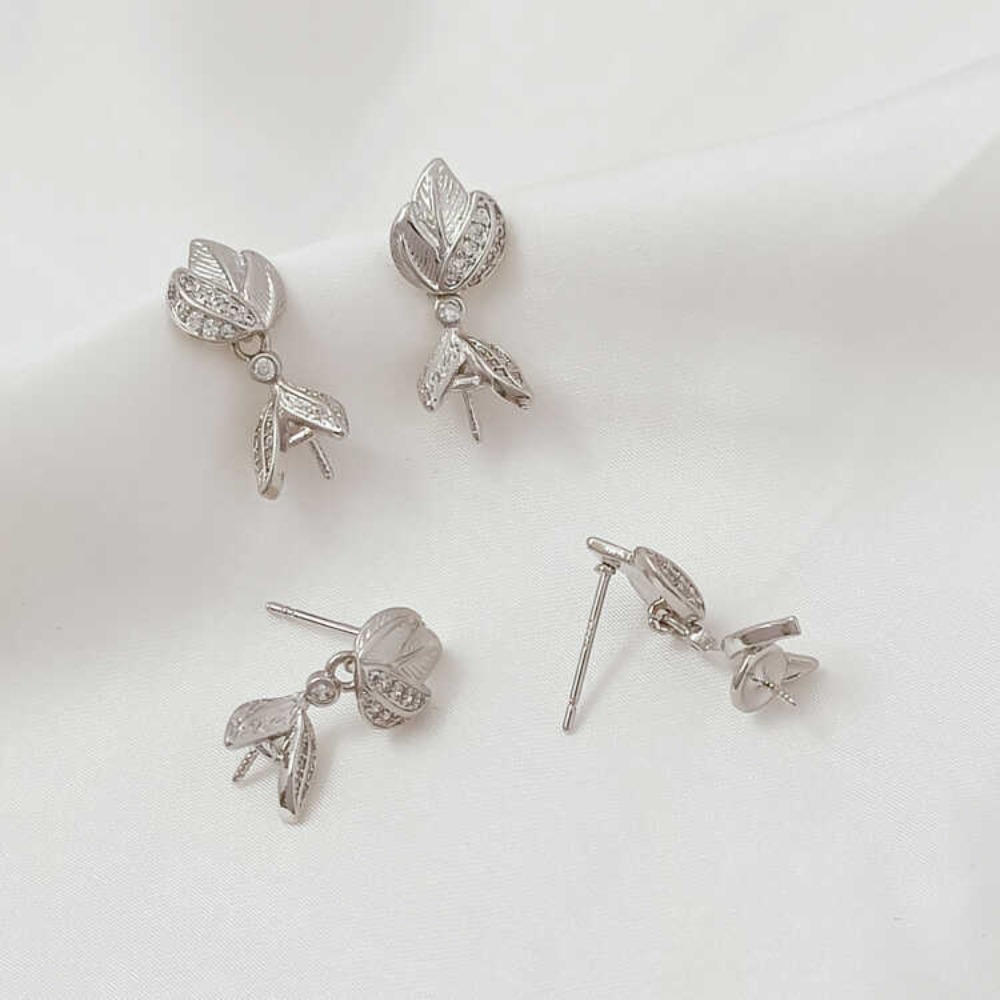 14K Micro-zirconium Baroque Br - огляд і ціна Pearl Stud Earrings