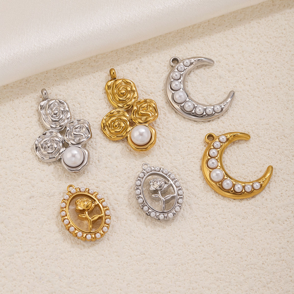5Pcs Stainless Steel 18K Gold  - огляд і ціна Pearl Stud Earrings
