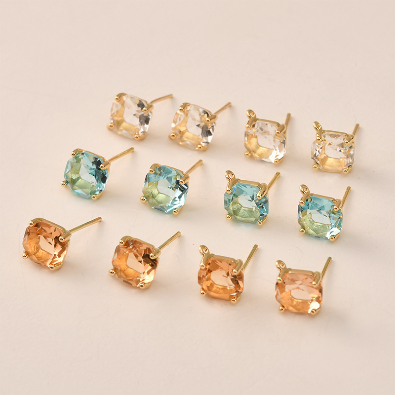 10pair Colors Faceted Square G - огляд і ціна Pearl Stud Earrings