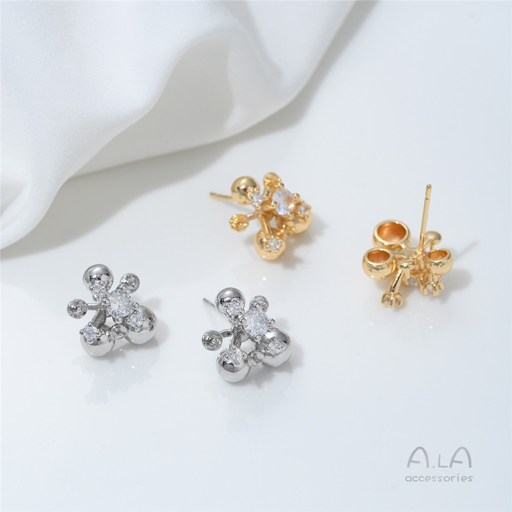 14K Gold-plated, Zirconium-inl - огляд і ціна Pearl Stud Earrings