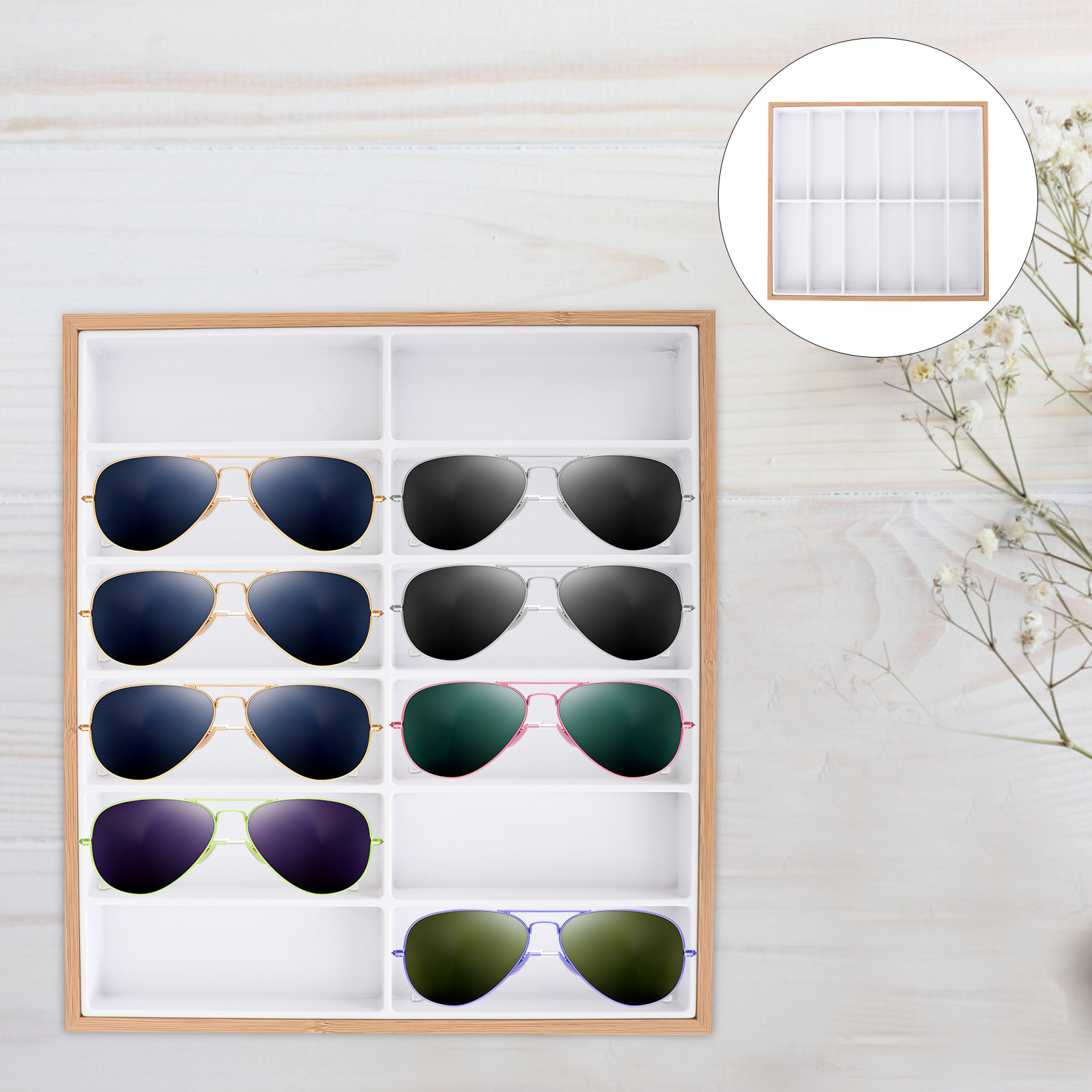 Glasses Display Tray 12-Grid W - огляд і ціна Watches Jewelry Holder