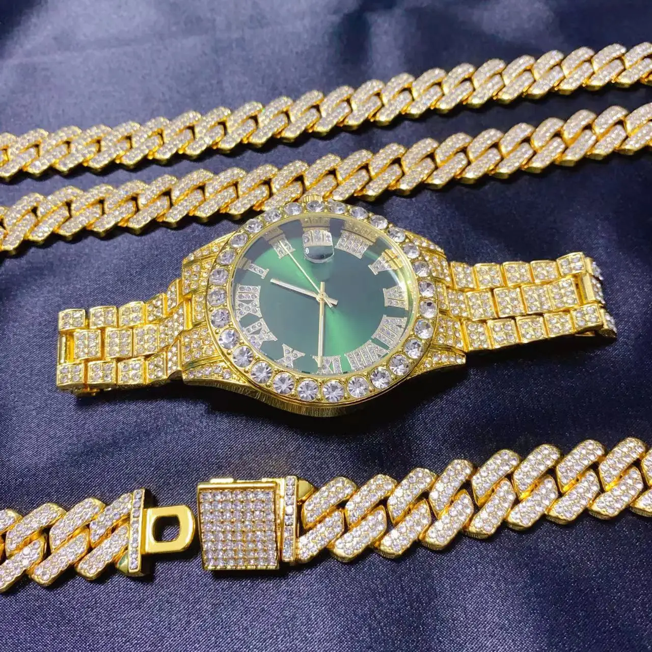 3PCS Hip Hop Calendar Luxury W - огляд і ціна Icebox Jewelry Watches